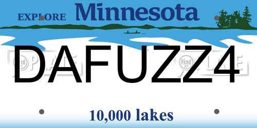 DAFUZZ4 Minnesota License Plate