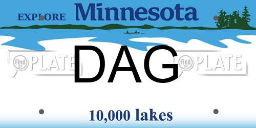 DAG Minnesota License Plate