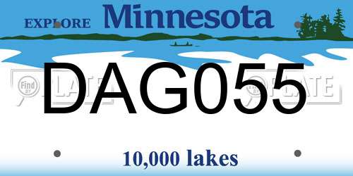DAG055 Minnesota License Plate