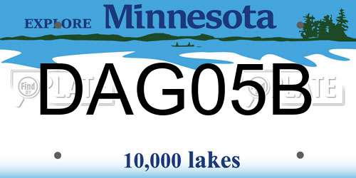 DAG05B Minnesota License Plate