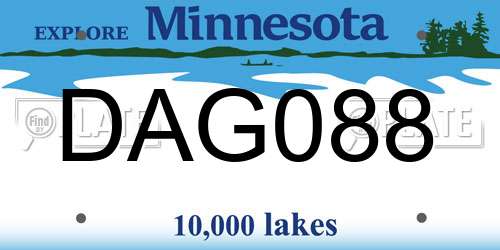 DAG088 Minnesota License Plate