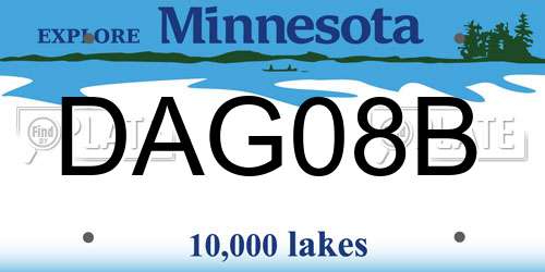 DAG08B Minnesota License Plate