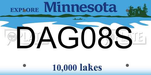 DAG08S Minnesota License Plate