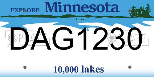 DAG1230 Minnesota License Plate