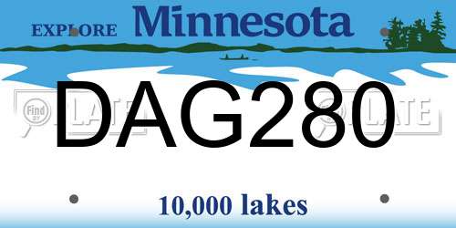 DAG280 Minnesota License Plate