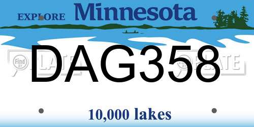 DAG358 Minnesota License Plate