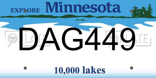 DAG449 Minnesota License Plate