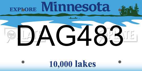 DAG483 Minnesota License Plate