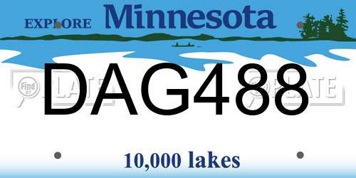 DAG488 Minnesota License Plate