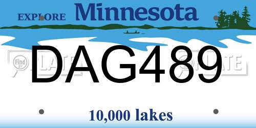 DAG489 Minnesota License Plate