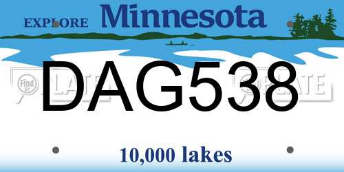 DAG538 Minnesota License Plate