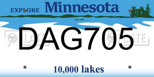 DAG705 Minnesota License Plate