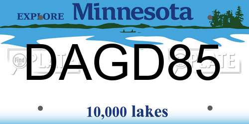 DAGD85 Minnesota License Plate