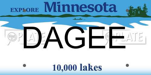 DAGEE Minnesota License Plate