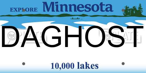 DAGHOST Minnesota License Plate