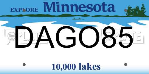 DAGO85 Minnesota License Plate