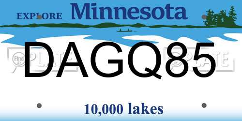 DAGQ85 Minnesota License Plate