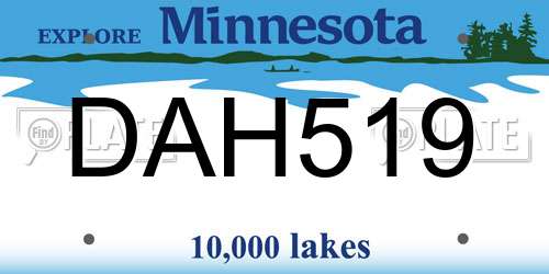 DAH519 Minnesota License Plate