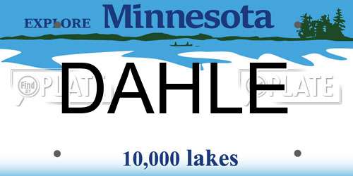 DAHLE Minnesota License Plate