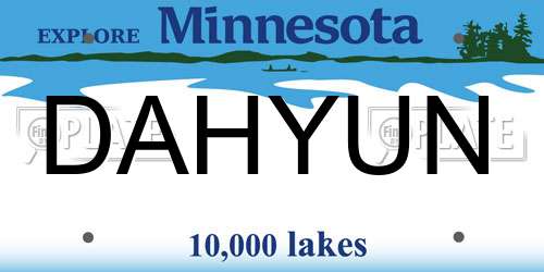 DAHYUN Minnesota License Plate