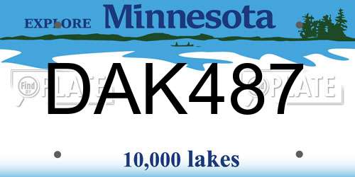 DAK487 Minnesota License Plate