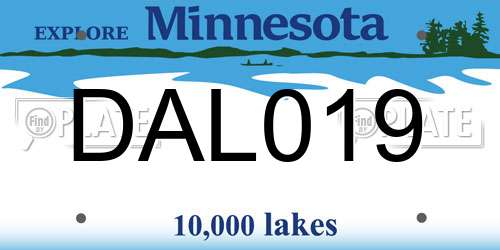 DAL019 Minnesota License Plate