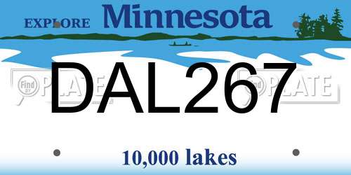 DAL267 Minnesota License Plate