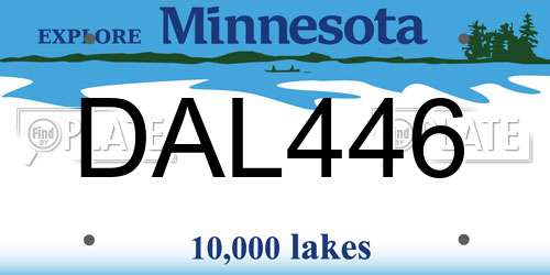 DAL446 Minnesota License Plate