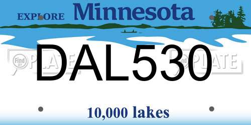 DAL530 Minnesota License Plate