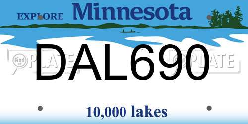 DAL690 Minnesota License Plate