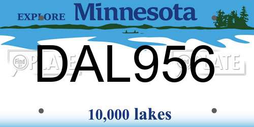 DAL956 Minnesota License Plate
