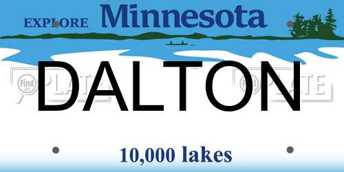 DALTON Minnesota License Plate