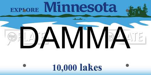 DAMMA Minnesota License Plate