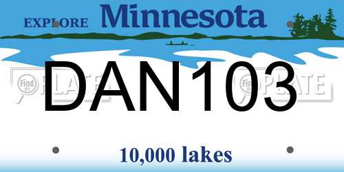 DAN103 Minnesota License Plate