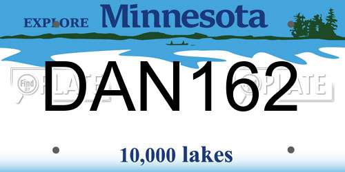 DAN162 Minnesota License Plate