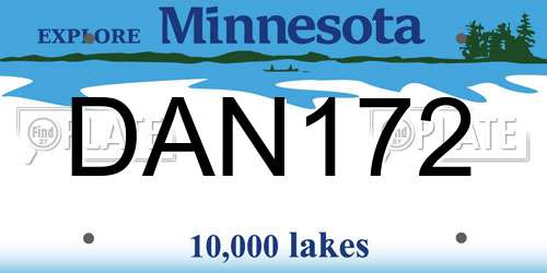 DAN172 Minnesota License Plate