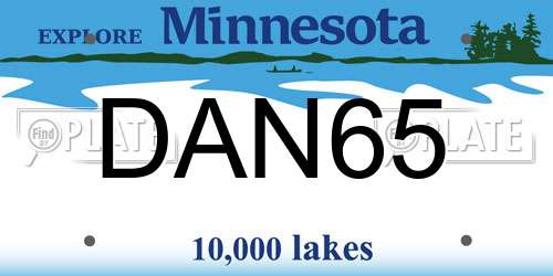DAN65 Minnesota License Plate