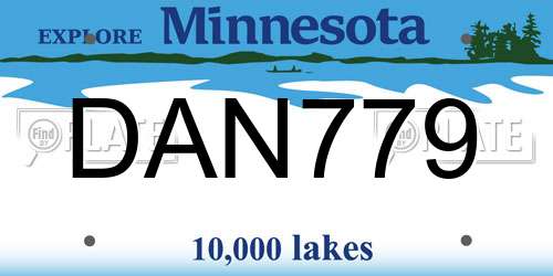 DAN779 Minnesota License Plate