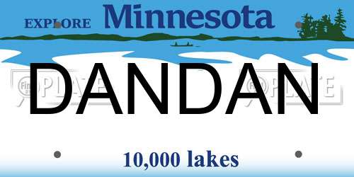 DANDAN Minnesota License Plate