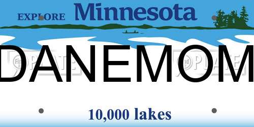 DANEMOM Minnesota License Plate