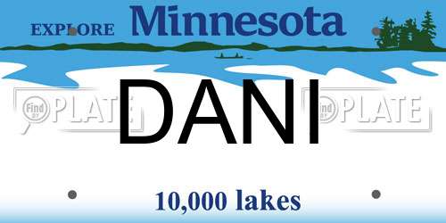 DANI Minnesota License Plate