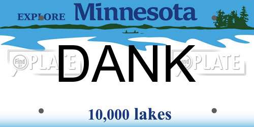 DANK Minnesota License Plate