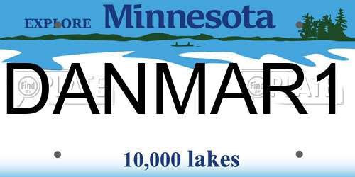 DANMAR1 Minnesota License Plate