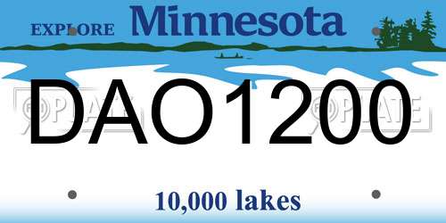 DAO1200 Minnesota License Plate