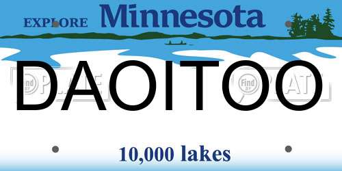 DAOITOO Minnesota License Plate