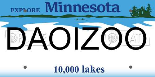 DAOIZOO Minnesota License Plate
