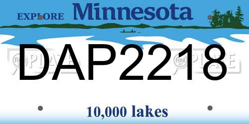 DAP2218 Minnesota License Plate