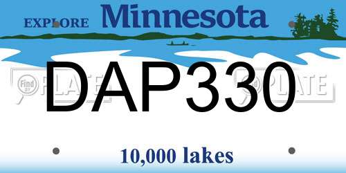 DAP330 Minnesota License Plate