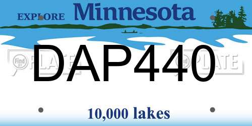 DAP440 Minnesota License Plate