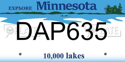 DAP635 Minnesota License Plate